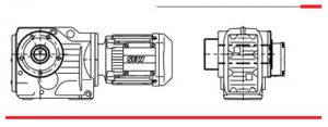 موتور گیربکس شافت بغل اس ای دبلیو فلنج دار B14 هالوشافت شرینک دیسک سری KHZ